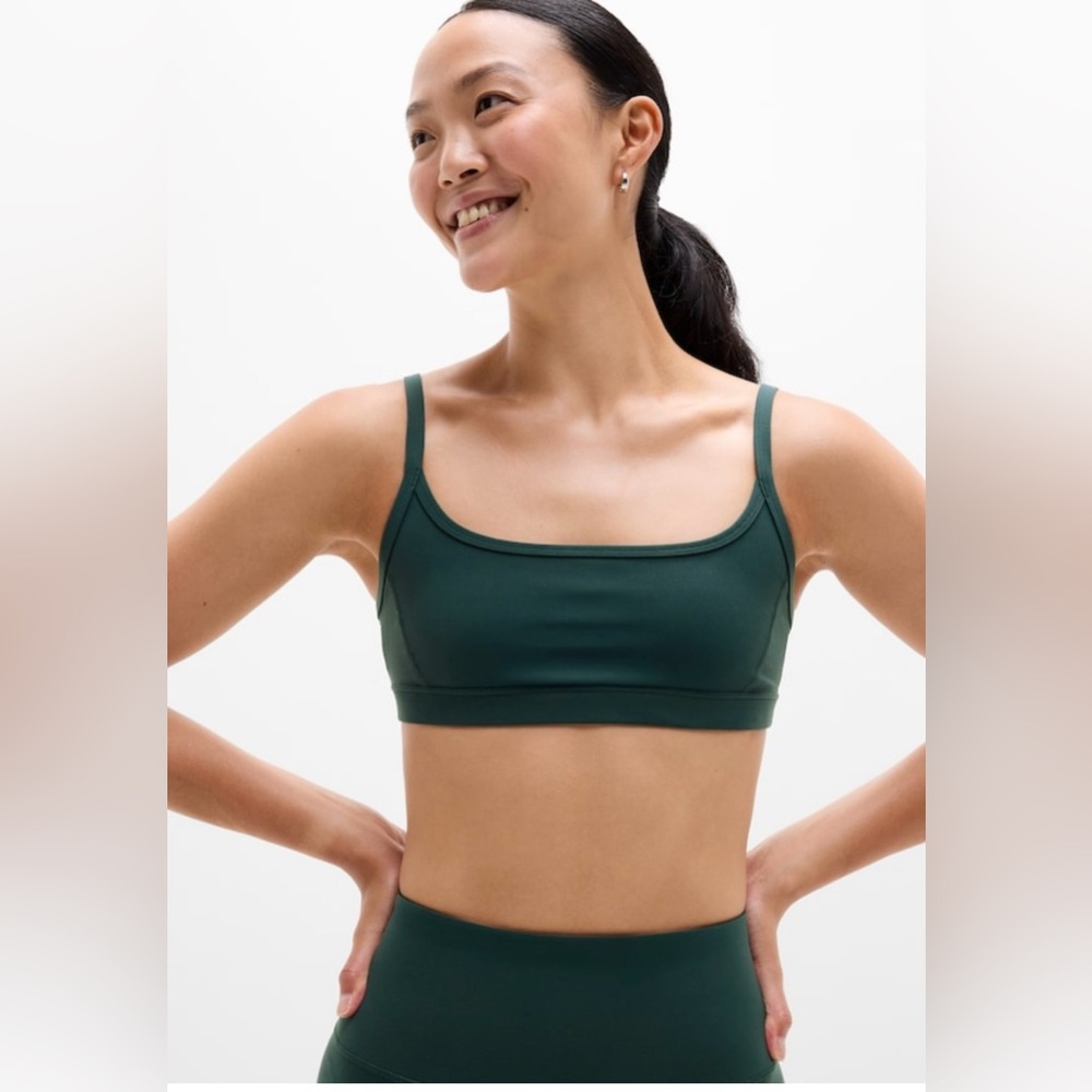 NWT-Athleta Pine Color Square Neck Bra, Extra Small D-DD